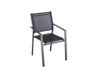 ZARA krzesło ogrodowe aluminium i tekstylina 55×59×86 grafitowy