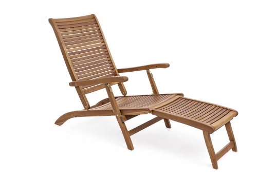 Leżak z podnóżkiem z drewna akacji NOEMI bizzotto