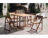 Zestaw stołowy z drewna akacjowego dla 4 osó stół 90x90 NOEMI bizzotto