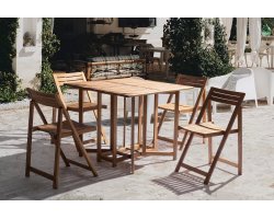 Zestaw stołowy z drewna akacjowego dla 4 osó stół 90x90 NOEMI bizzotto