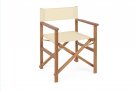 Skłądane krzesło reżyserskie z drewna akacji NOEMI bizzotto siedzenie KREMOWE