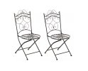 2x krzesło składane metalowe kolor BRĄZ metaliczny prowansalskie IRESA