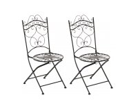 2x krzesło składane metalowe kolor BRĄZ metaliczny prowansalskie IRESA