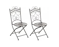 2x krzesło składane metalowe kolor BRĄZ metaliczny prowansalskie IRESA