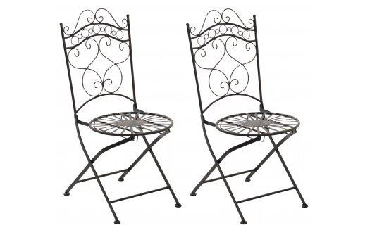 2x krzesło składane metalowe kolor BRĄZ metaliczny prowansalskie IRESA 2x krzesło składane metalowe kolor BRĄZ metaliczny prowansalskie IRESA