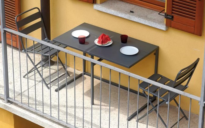 Składany zestaw kawowy na balkon BALCO ciemnoszary