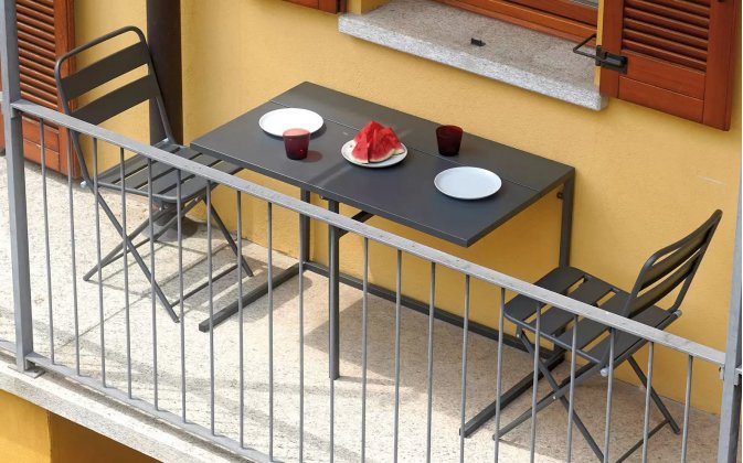 Składany zestaw kawowy na balkon BALCO ciemnoszary