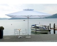 Parasol z nogą centralną 4x4 m PUSH biała noga/białe poszycie