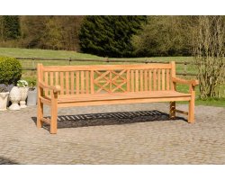 Klasyczna łąwka ogrodowa o szerokości 240 cm z drewna teakowego FLORYDA
