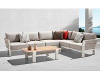 Nowoczesny beżowy narożnik ogrodowy BORROMEO Higold