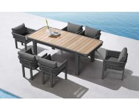 Zestaw stołowy nowoczesny na taras grafitowy BORROMEO higold