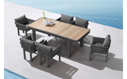 Zestaw stołowy nowoczesny na taras grafitowy BORROMEO higold Zestaw stołowy nowoczesny na taras grafitowy BORROMEO higold