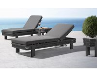 Zestaw leżaków ogrodowych grafitowych BORROMEO line polipropylenowa