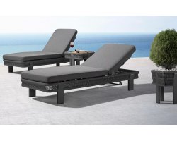 Zestaw leżaków ogrodowych grafitowych BORROMEO line polipropylenowa