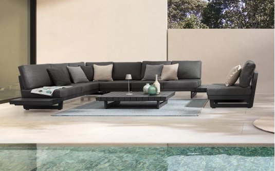 Nowoczesny modułowy narożnik aluminiowy ciemnoszary INFINITY Bizzotto Nowoczesny modułowy narożnik aluminiowy ciemnoszary INFINITY Bizzotto