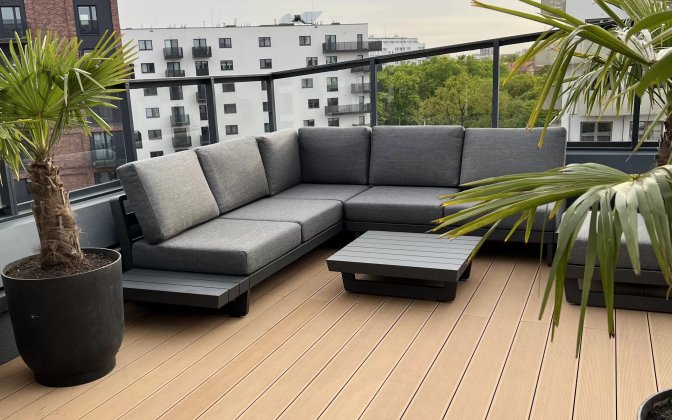 Nowoczesny modułowy narożnik aluminiowy ciemnoszary INFINITY Bizzotto