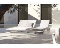 Białe dwuosobowe nowoczesne łóżko ogrodowe aluminiowe INFINITY bizzotto