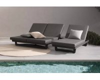 Ciemnoszary leżak ogrodowy z kółkami aluminiowy INFINITY bizzotto