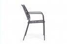 Ciemnoszare krzesło metalowe malowane proszkowo KELSIE bizzotto