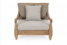 Fotel wypoczynkowy z drewna teak z beżowymi poduszkami BALI bizizotto