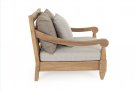 Fotel wypoczynkowy z drewna teak z beżowymi poduszkami BALI bizizotto