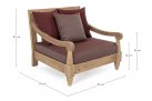Fotel wypoczynkowy z drewna teak z bordowymi poduszkami BALI bizizotto