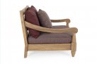 Fotel wypoczynkowy z drewna teak z bordowymi poduszkami BALI bizizotto