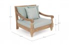 Fotel wypoczynkowy z drewna teak z szarozielonymi poduszkami BALI bizizotto