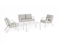 Komplet wypoczynkowy na taras białe aluminium HARLEY bizzotto