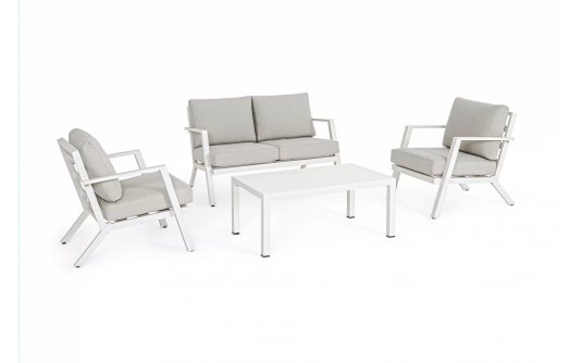 Komplet wypoczynkowy na taras białe aluminium HARLEY bizzotto Komplet wypoczynkowy na taras białe aluminium HARLEY bizzotto