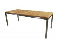 Stół ogrodowy 220x90 MARMARIS ze stali nierdzewnej i z blatem z desek tkowych