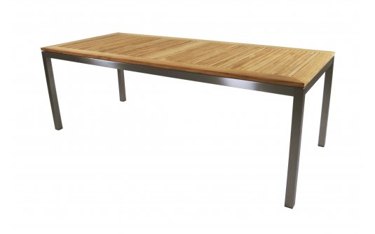 Stół ogrodowy 220x90 MARMARIS ze stali nierdzewnej i z blatem z desek tkowych Stół ogrodowy 220x90 MARMARIS ze stali nierdzewnej i z blatem z desek tkowych