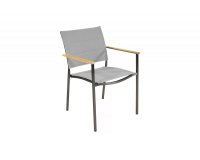 Krzesło ogrodowe stal nierdzewna siedzisko SZARA tekatylina MARMARIS