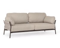 Nowoczesna sofa na taras aluminiowa konstrukcja antracyt / poduszki beżowe PARDIS bizzotto