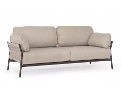 Nowoczesna sofa na taras aluminiowa konstrukcja antracyt / poduszki beżowe PARDIS bizzotto
