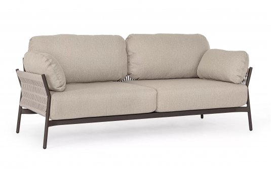 Nowoczesna sofa na taras aluminiowa konstrukcja antracyt / poduszki beżowe PARDIS bizzotto Nowoczesna sofa na taras aluminiowa konstrukcja antracyt / poduszki beżowe PARDIS bizzotto