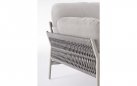 Fotel wypoczynkowy na taras aluminiowy konstrukcja jasny beż / lina i poduszki szarobeżowe Olefin PARDIS bizzotto