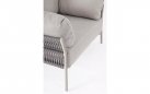 Fotel wypoczynkowy na taras aluminiowy konstrukcja jasny beż / lina i poduszki szarobeżowe Olefin PARDIS bizzotto