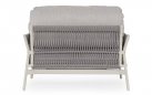 Fotel wypoczynkowy na taras aluminiowy konstrukcja jasny beż / lina i poduszki szarobeżowe Olefin PARDIS bizzotto