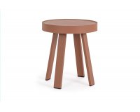 Różowoczerwony okrągły stolik ogrodowy aluminiowy śr. 41 SPYRO