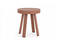 Różowoczerwony okrągły stolik ogrodowy aluminiowy śr. 41 SPYRO