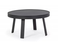 Ciemnoszary okrągły stolik ogrodowy śr. 71 cm aluminiowy SPYRO