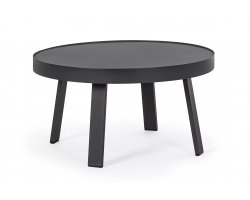 Ciemnoszary okrągły stolik ogrodowy śr. 71 cm aluminiowy SPYRO