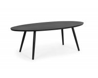 Szary owalny stolik ogrodowy aluminiowy SPACE