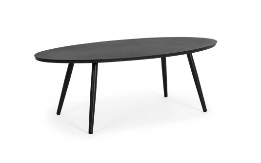 Szary owalny stolik ogrodowy aluminiowy SPACE