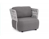 Biały ekskluzywny fotel  na taras grube poduszki PALMER bizzotto