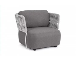 Biały ekskluzywny fotel  na taras grube poduszki PALMER bizzotto