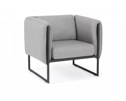 Szary nowoczesny fotel ogrodowy aluminiowy PIXEL bizzotto