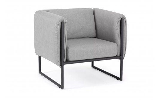 Szary nowoczesny fotel ogrodowy aluminiowy PIXEL bizzotto