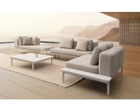 Biały zestaw narożnikowy nowoczesny na taras MATRIX bizzotto